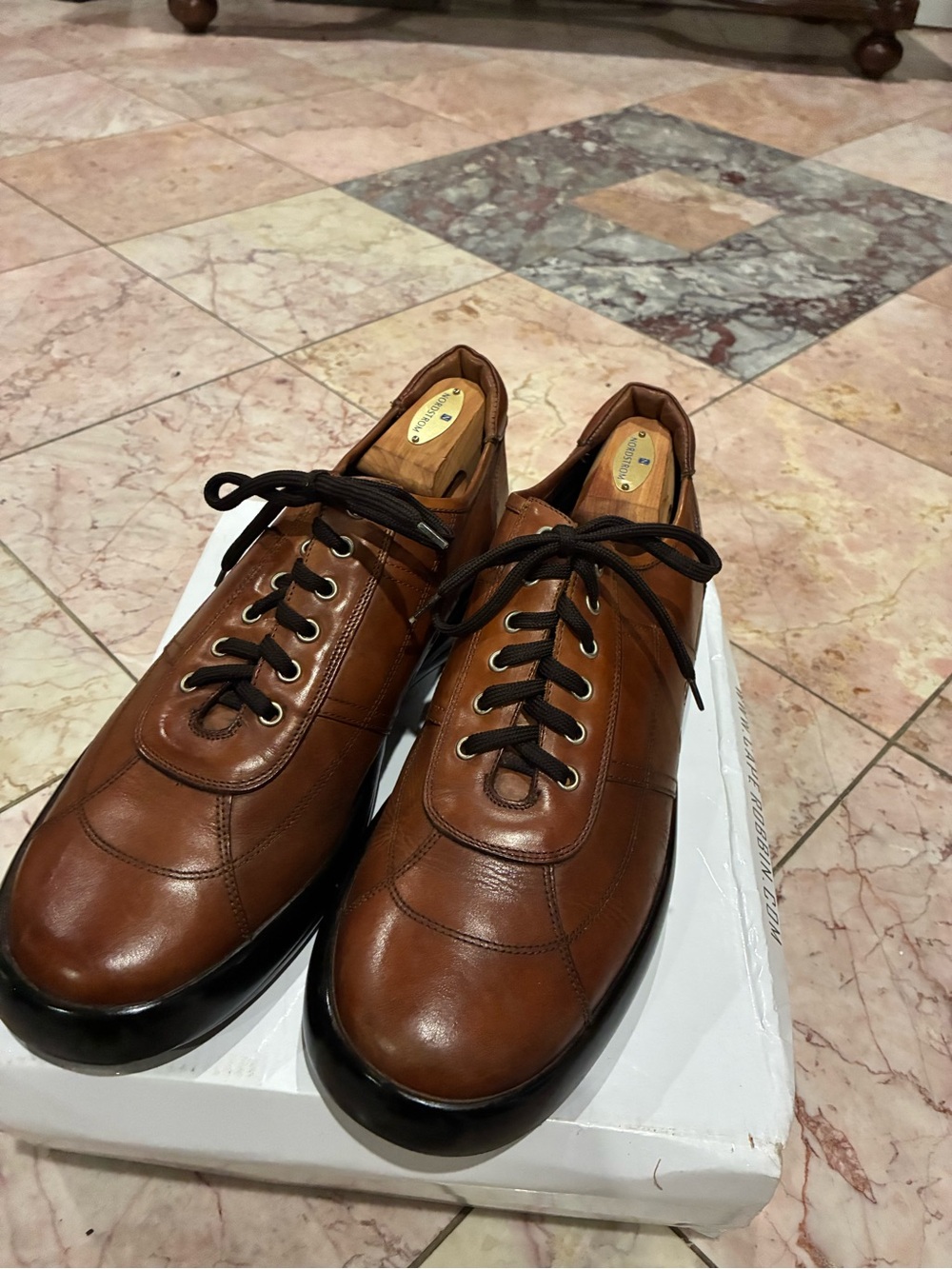 Coach Men's Tan Brown Leather Lace-Up Loafers